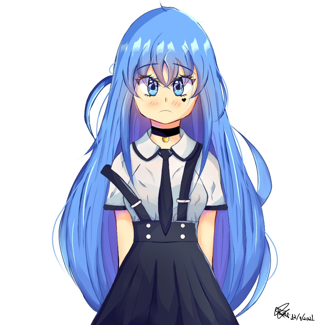 Anime girl blue hair by kakabr12 on DeviantArt