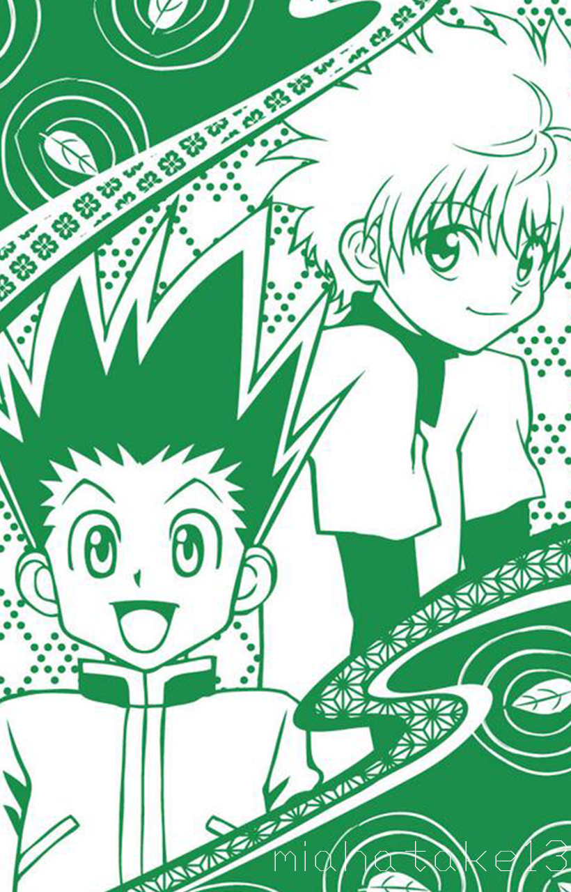 Hunter x Hunter, anime, gon, green, hunterxhunter, hunterxhunterlogo,  killua, HD phone wallpaper