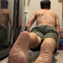 Shirtless fit guy with meaty soles