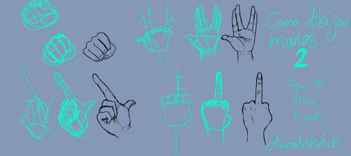 How to draw hands- Como dibujar manos 2