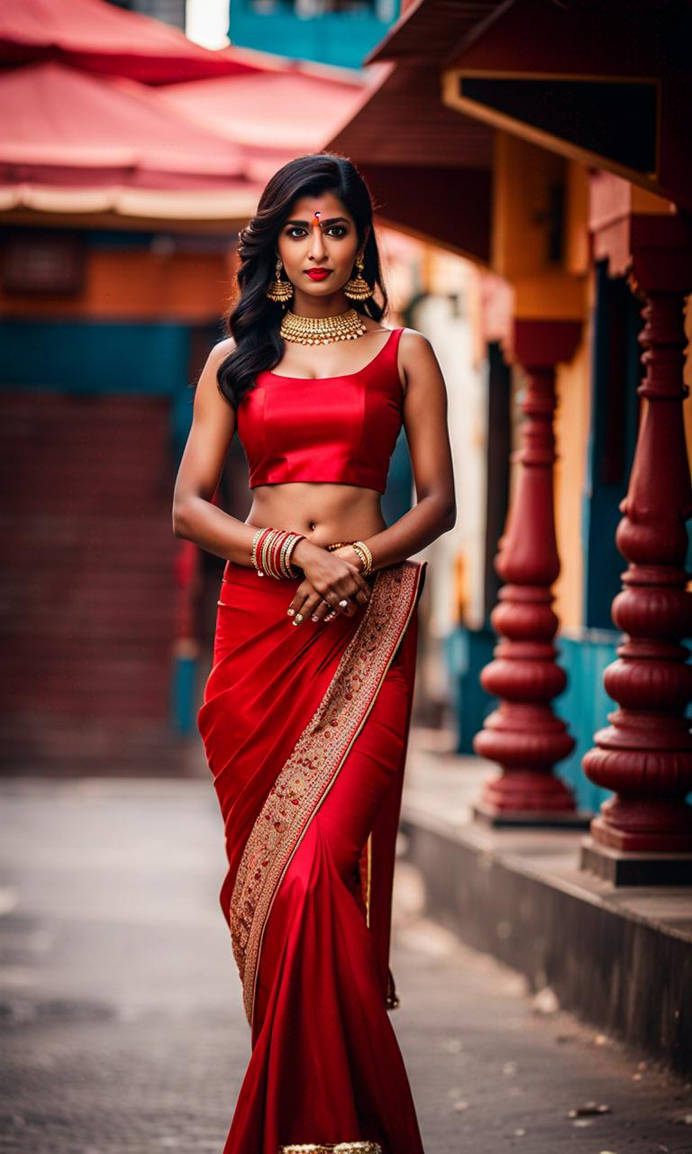 Short black hair, dark skin, Indian girl, red sati by ddeva on DeviantArt