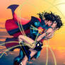 Wonder Woman and Superman Kiss Colors