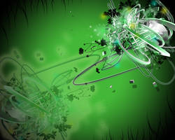 Green Techno Abstract Wallpape