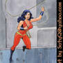 Wonder Girl twirling lasso
