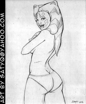 Ahsoka in panties coy smile