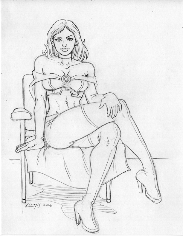 White Queen from the X-Men pencil commission