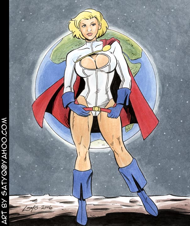 Power Girl on Moon