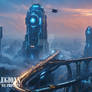Neo CityScape. Sunset.