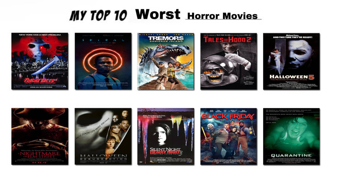 Bad Horror Top 10 Worst Horror Movies by Kingentheo1 on DeviantArt
