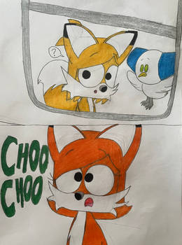 Vixen Debbie sees her son Fox Tommy in the train
