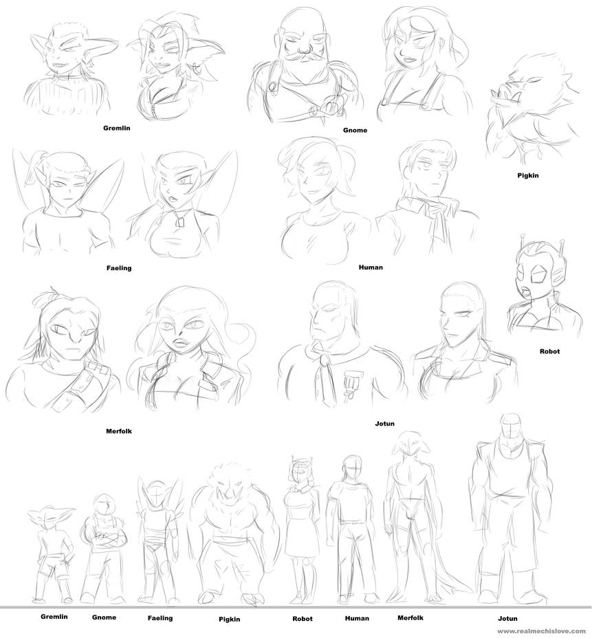 Diesel Punk Mythical Races-sketch art by jaromcswenson on DeviantArt