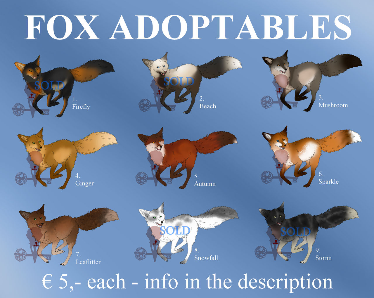 Fox Adaptables Fox adoptables Four! {OPEN} by RedRavenRiot on DeviantArt
