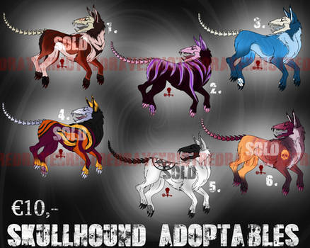 [OPEN] Skullhound Adoptables - PACK 1 by RedRavenRiot