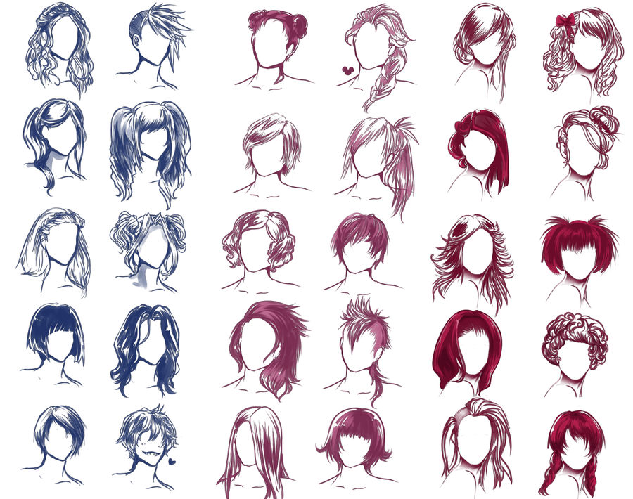 I REALLY WANTED TO DRAW SOME HAIR STYLES by Solstice-11 on DeviantArt