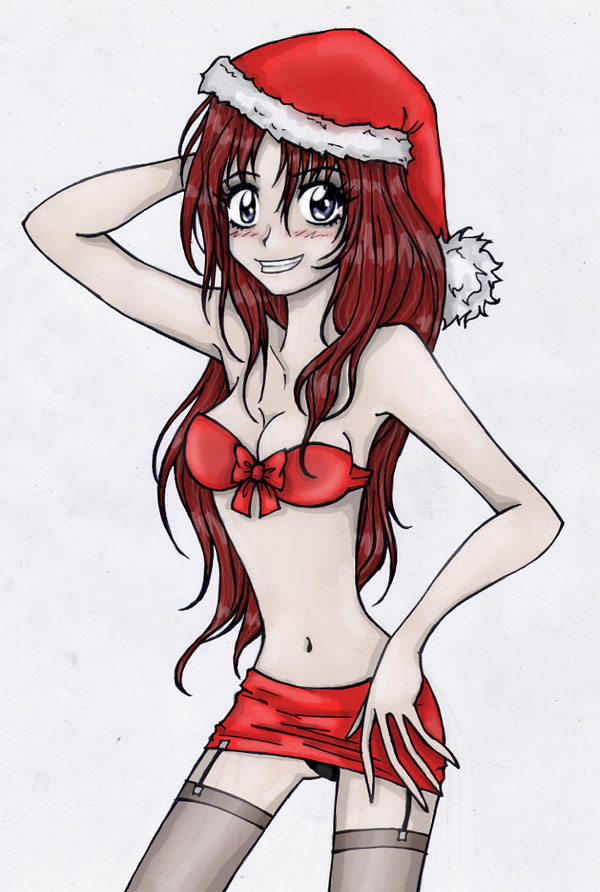 Slutty anime Xmas girl