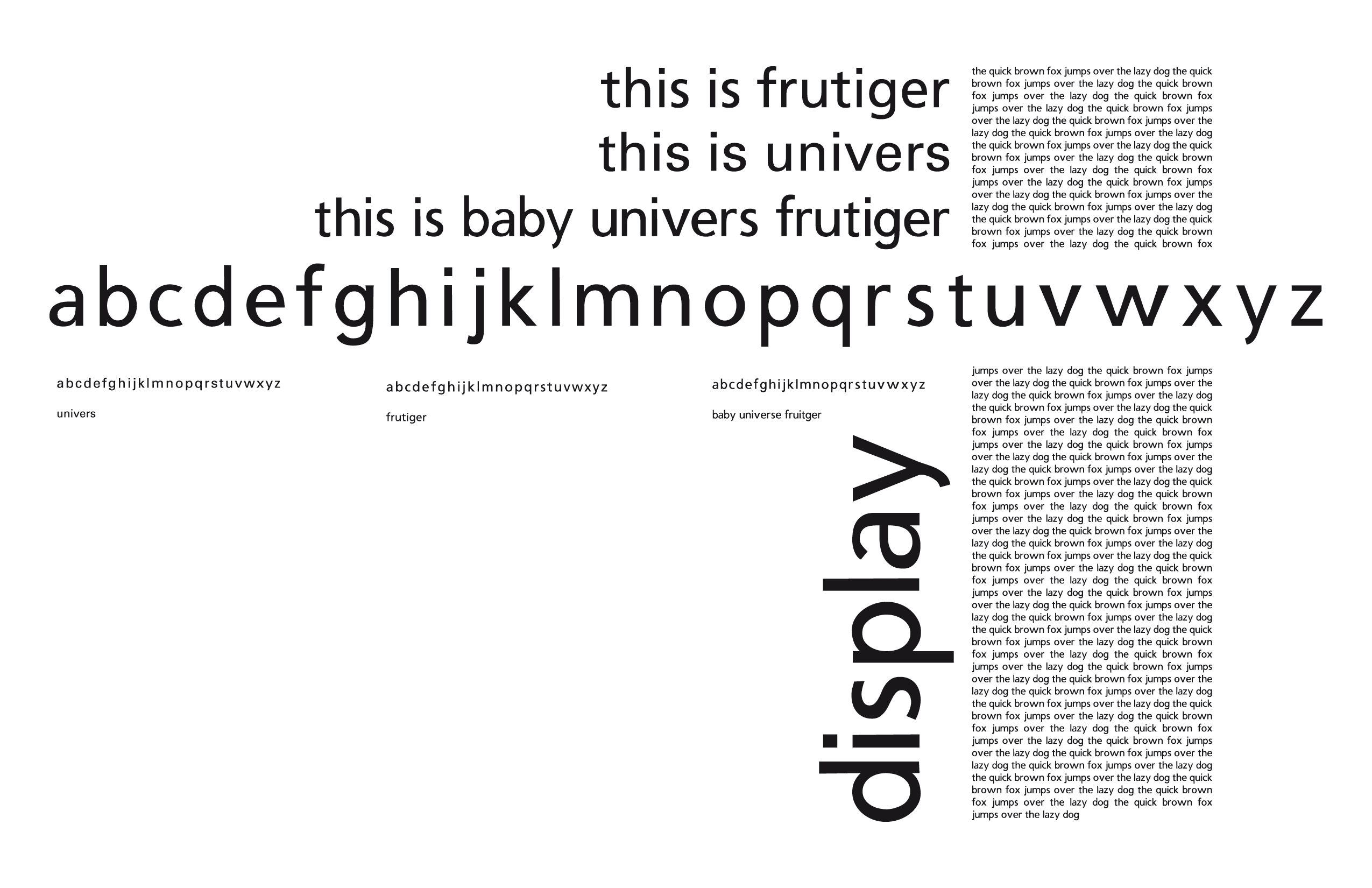 Baby Univers Frutiger