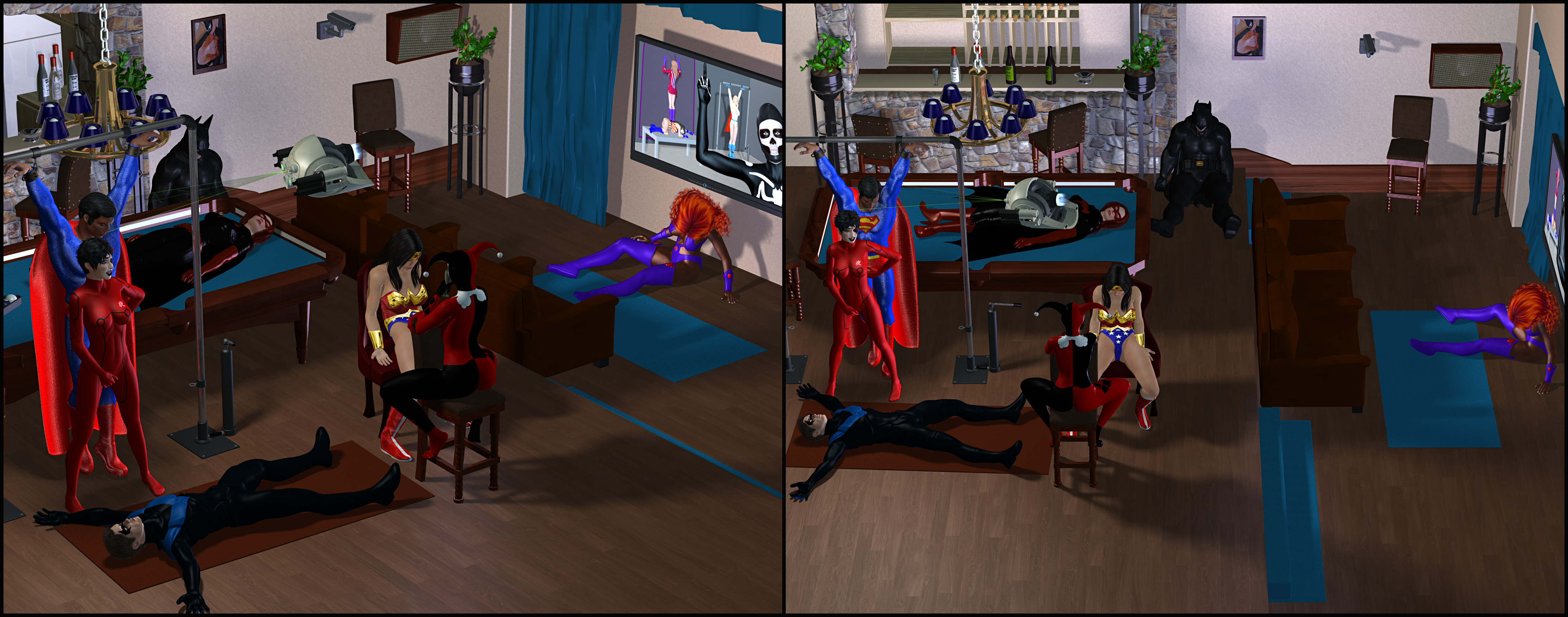 Harley's Slumber Party, 2 View Collage