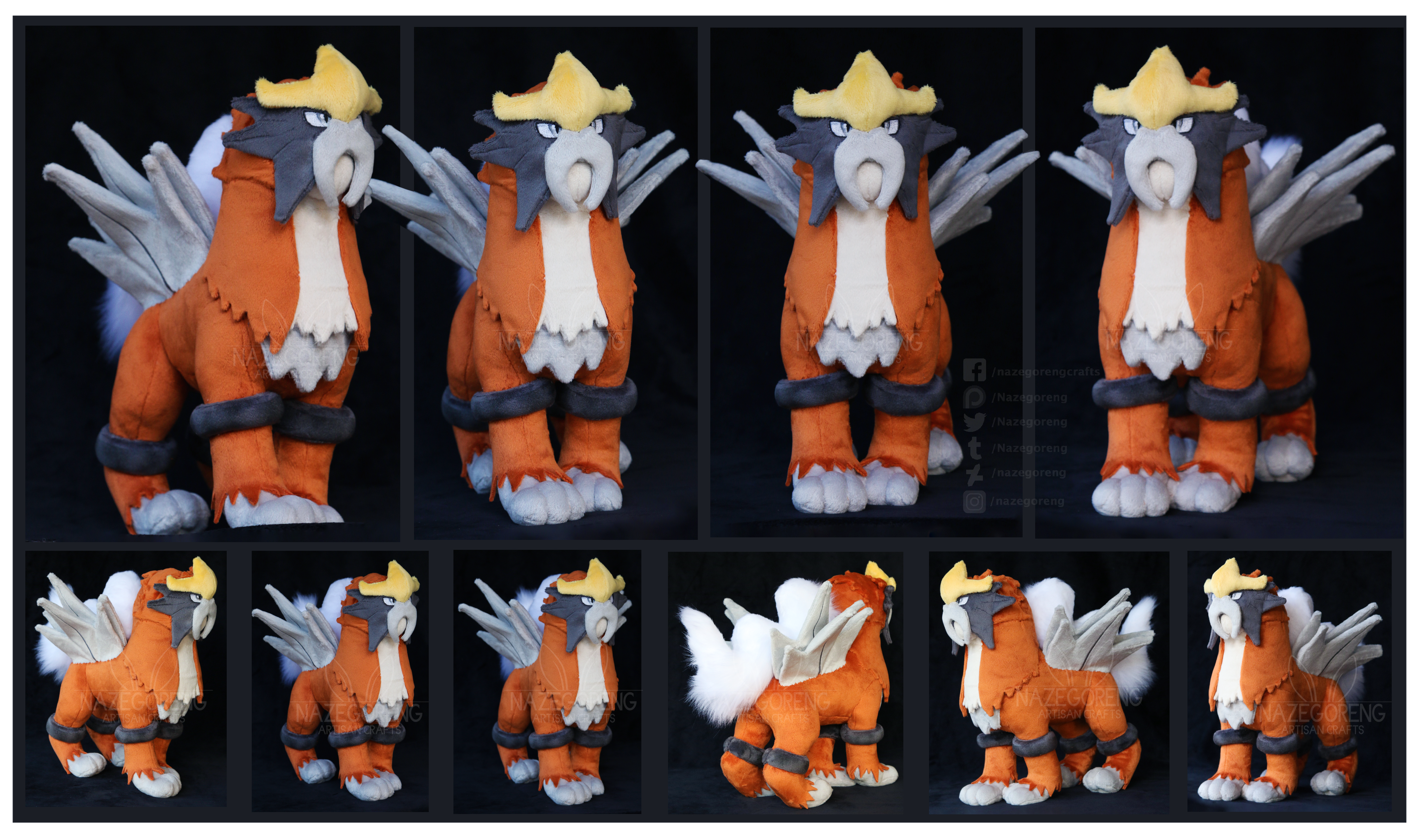 Shiny Entei Custom Plush by NazFX on DeviantArt