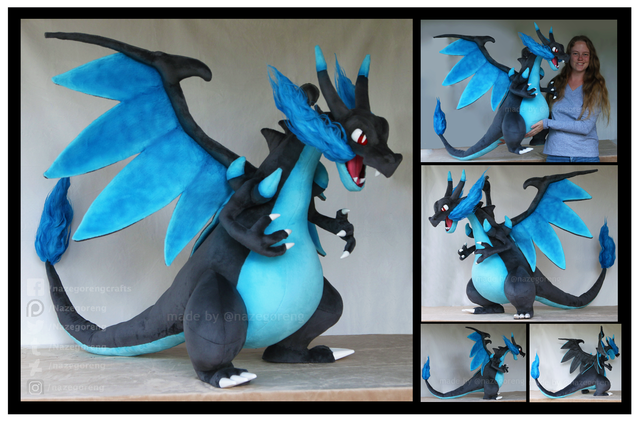 Mega Charizard X Plush by NazFX on DeviantArt