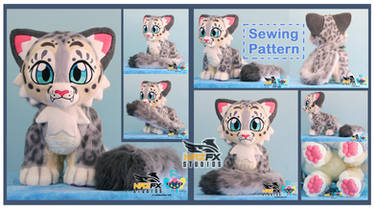 Baby snow leopard plush (and sewing pattern)