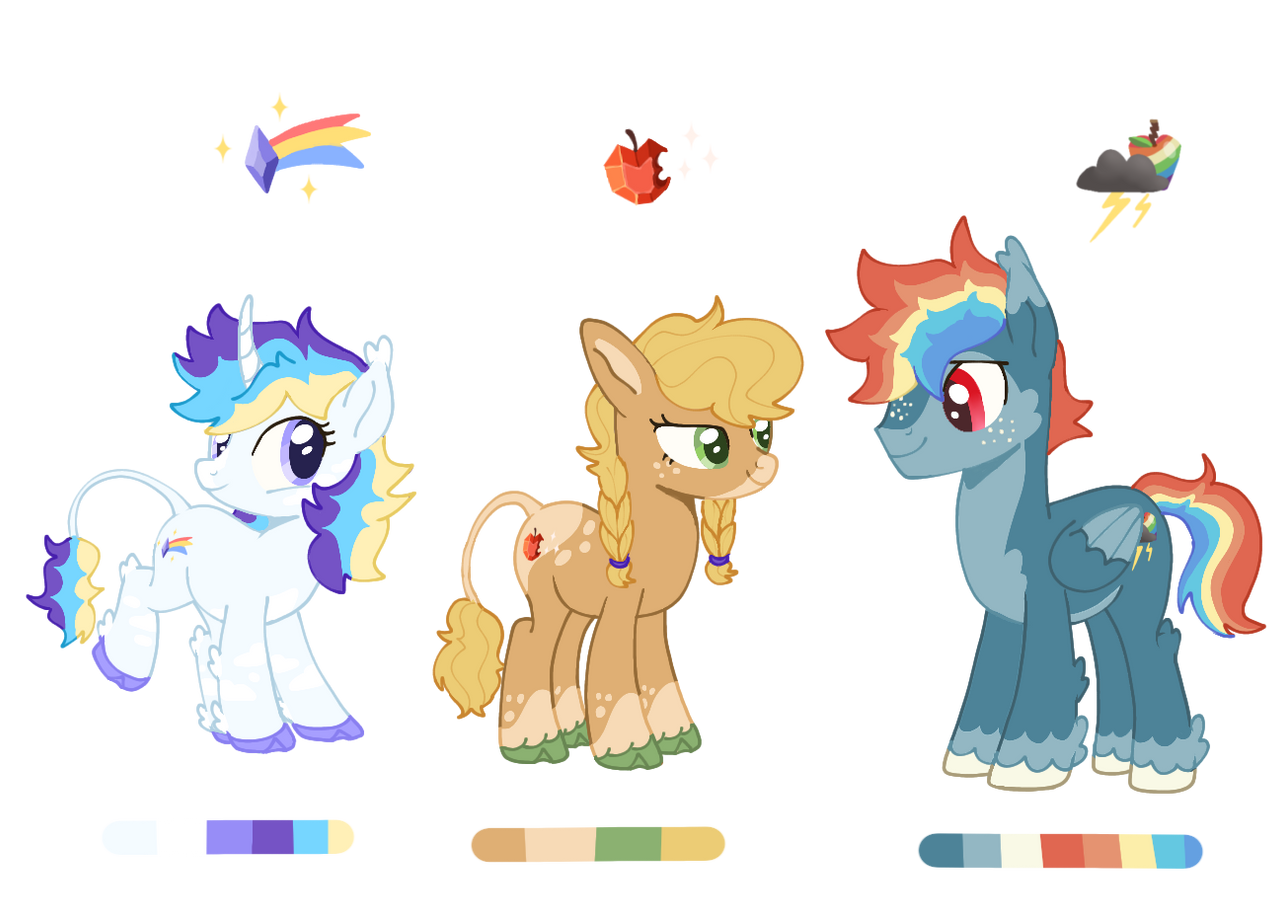 MLP AU/NG - AJ x Rarity x Rainbow Dash future kids by vulpiscaniss on ...