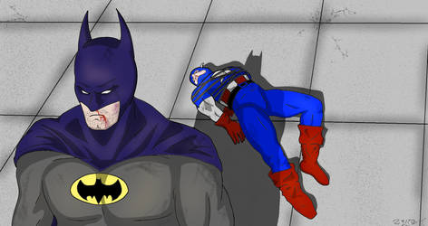 Batman vs Captain America by Tin0men0gre