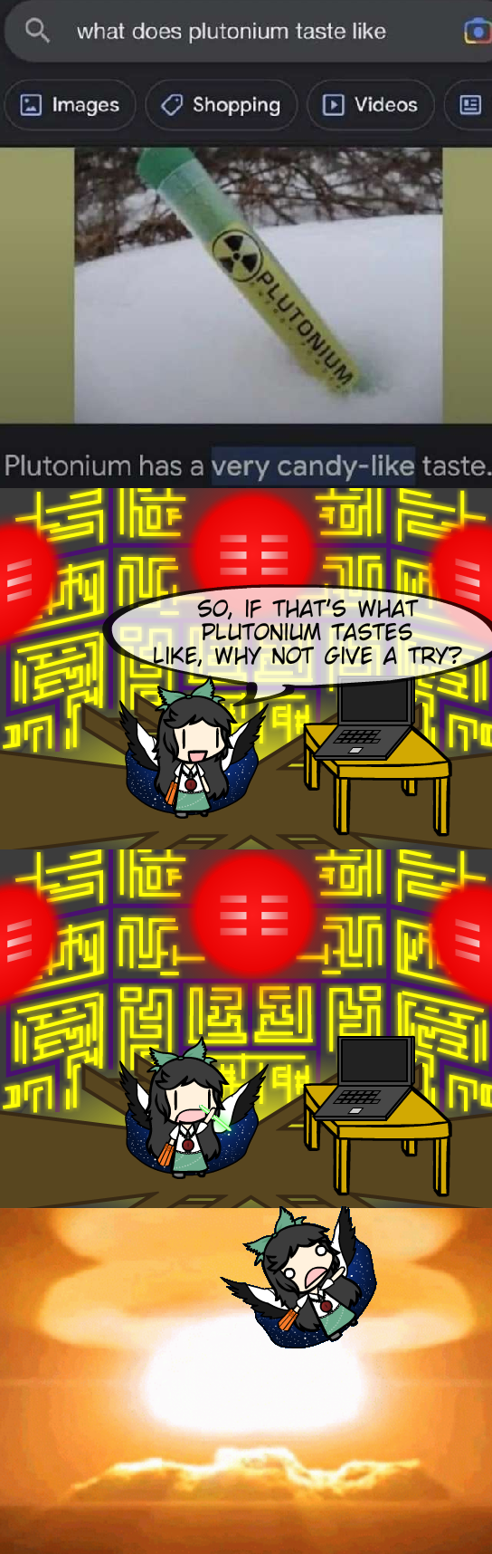 Okuu Eats eats a plutonium bar