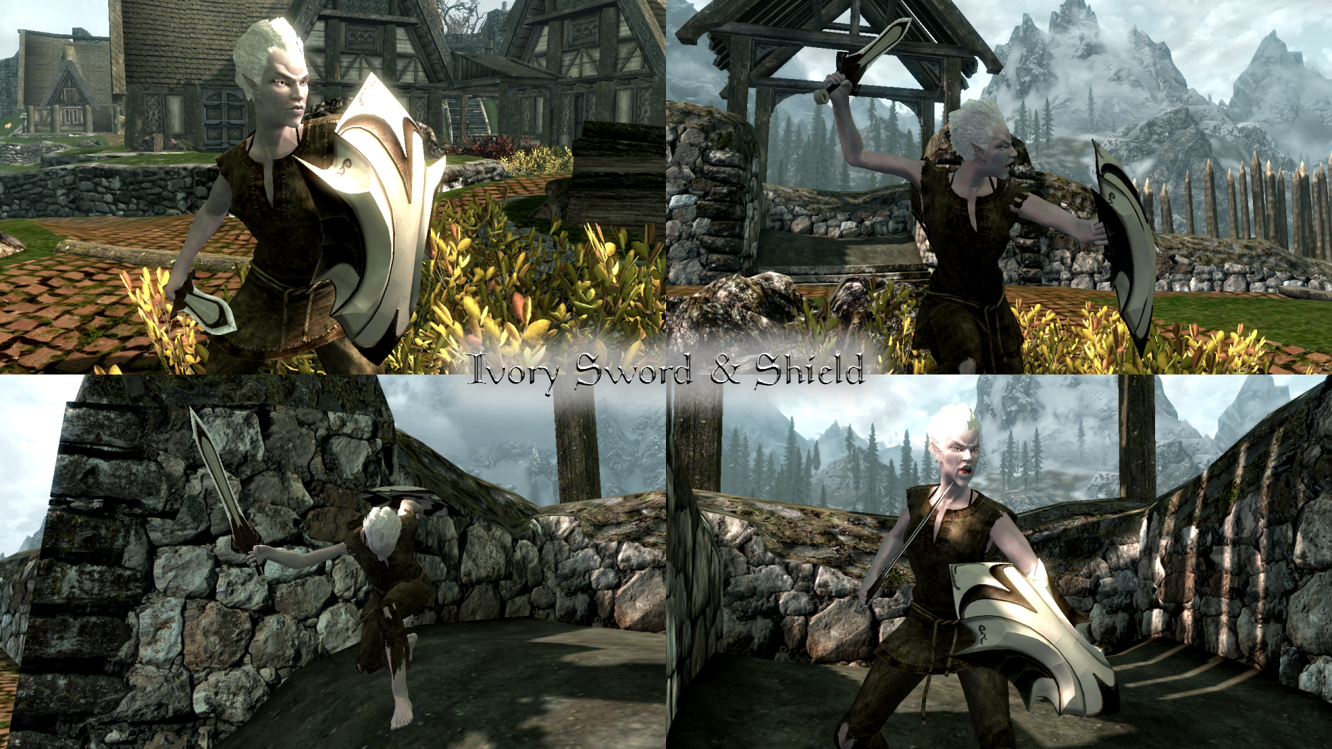 Snow Elf Race: Ivory Sword and Shield