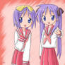 Kagami and Tsukasa Hiiragi