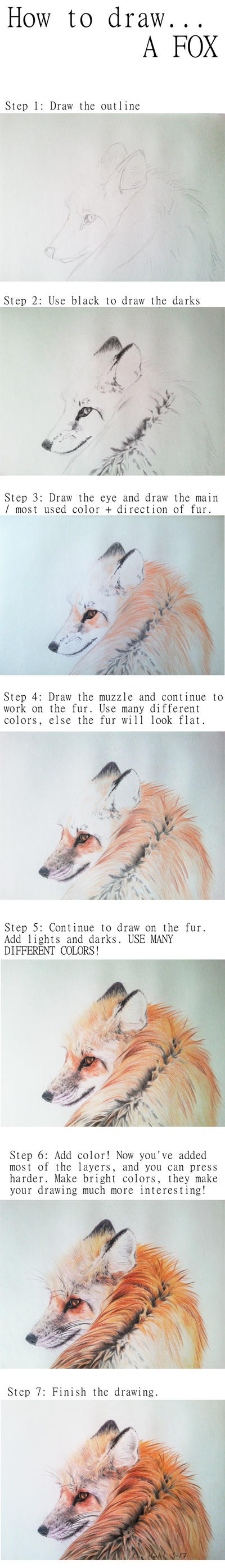 How to draw a fox portrait / WIPs for Looking back