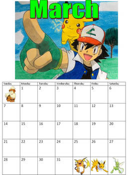 2010 march pokemon calander