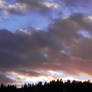 Pinkish red, Grey, and blue sky