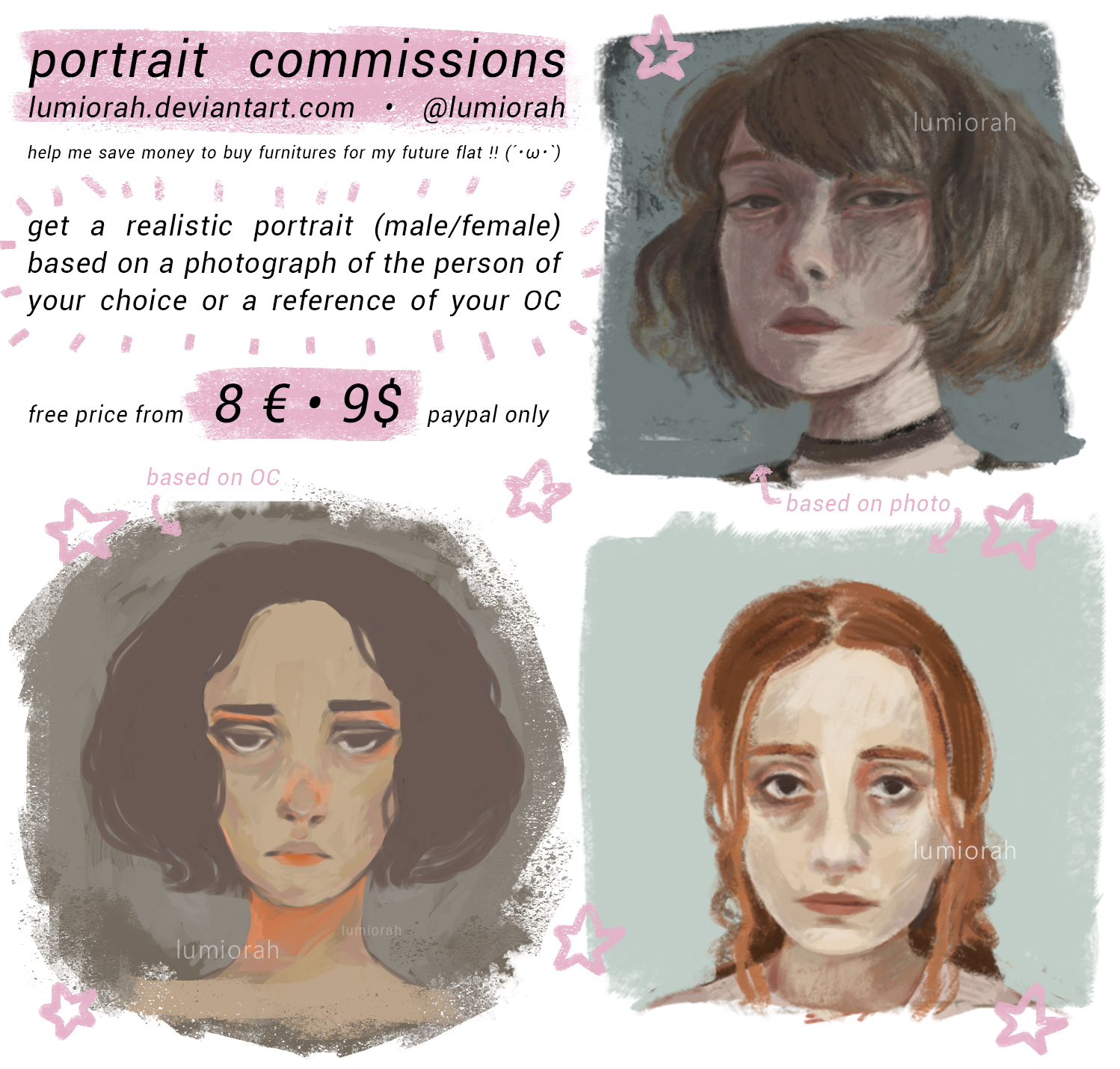 portrait commission sheet // lumiorah