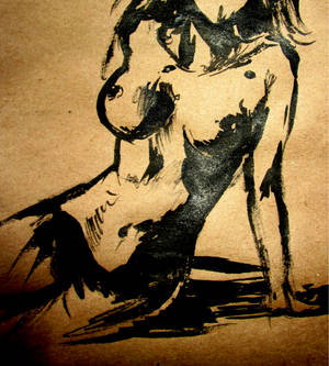 Ink Sketch of Nude Girl