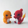 Chibi Charmander and Charmeleon Amigurumi