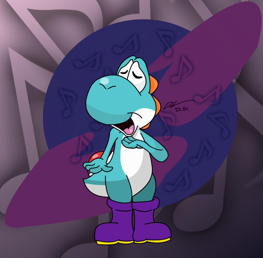 Yoshi Playing Instruments Light Blue Yoshi Singing by DGAnimation616 on DeviantArt