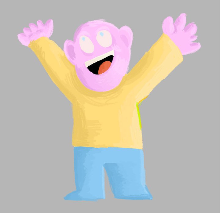 happy pink man