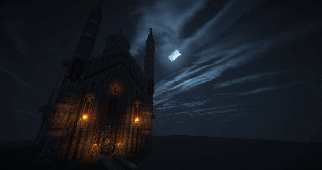 Minecraft Castle at Night Computer Background by ...