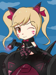 Black cat D.va chibi