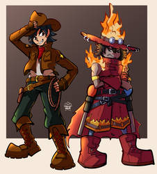 The Cowboy and the FlameWizardmon