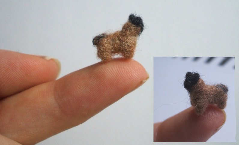 Itsy Bitsy Pug Dog Needlefelt