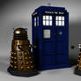 TARDIS with Daleks
