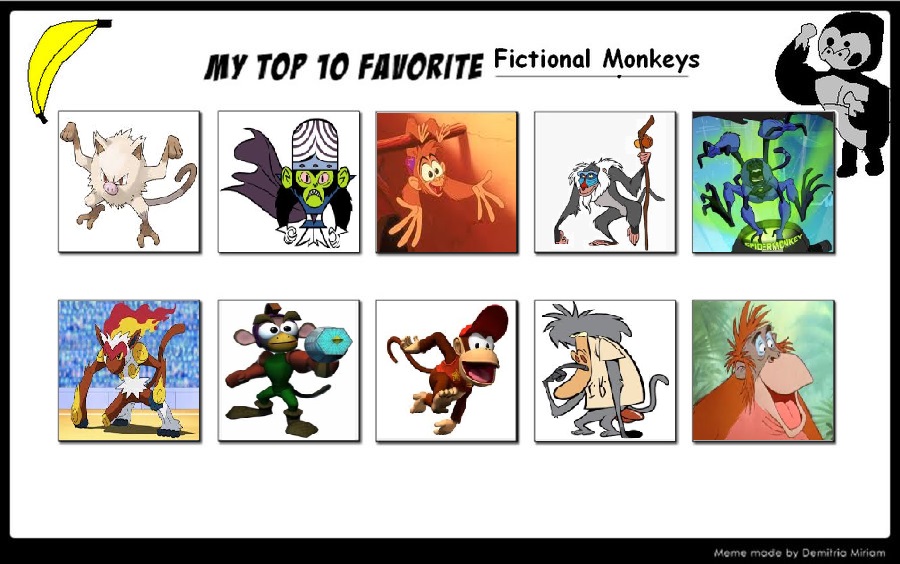 TheDarkBrawler90's Top 10 Monkeys Meme