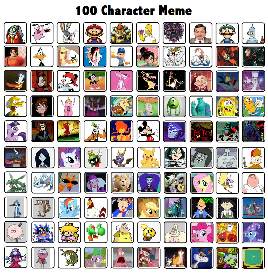 Memes characters. 100 Character meme шаблон. Meme персонажи. 100 Favorite characters. +90 MLP characters as Disney characters.