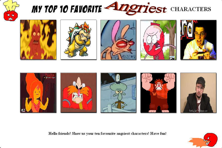 Angry Character Names TheDarkBrawler90's Top 10 Angriest Characters by ValiantBrawlerCF1994 ...