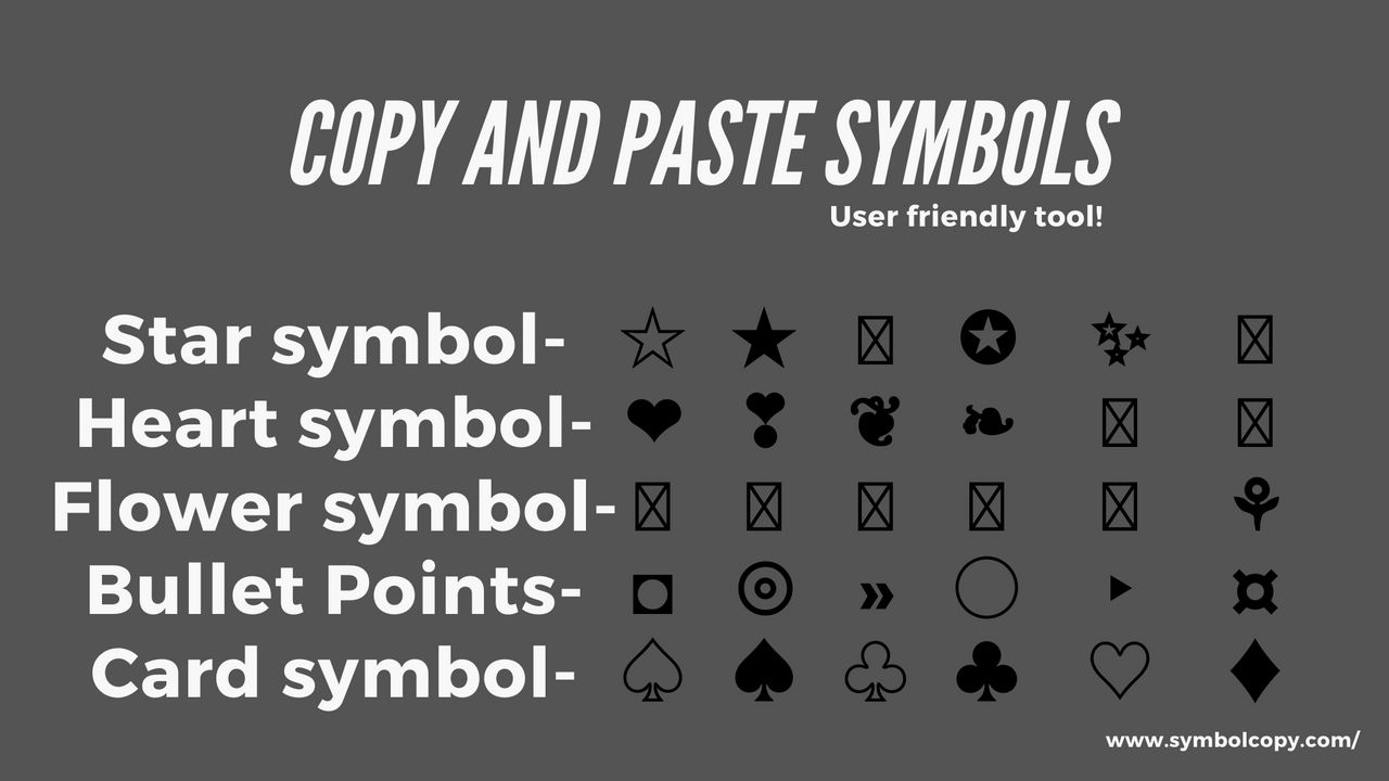 And paste symbols copy Copy and