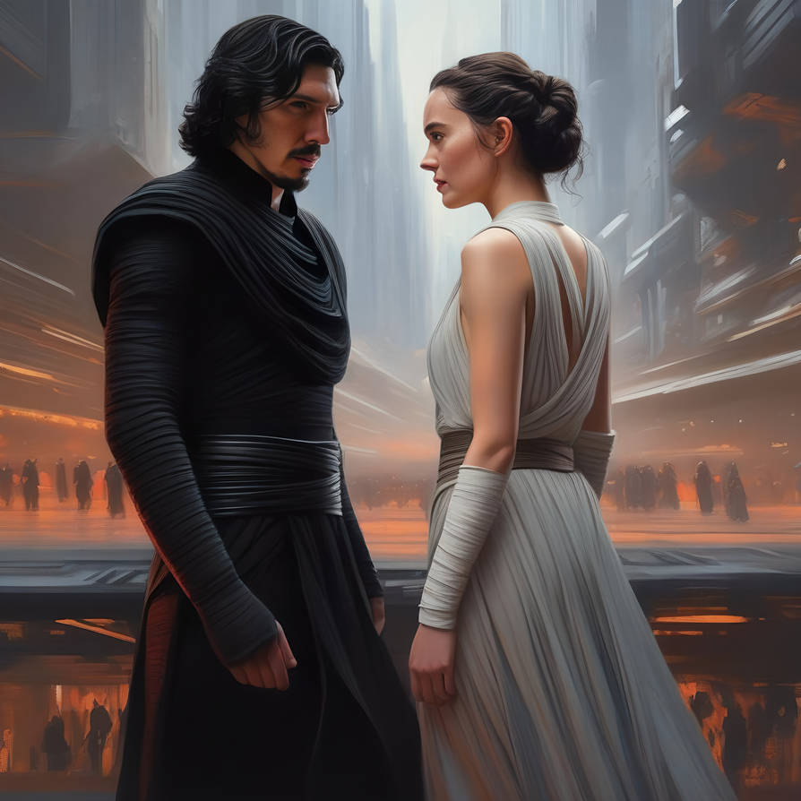 Daisy Ridley as Rey and Adam Driver as Kylo Ren #1 by QuantumReel on ...