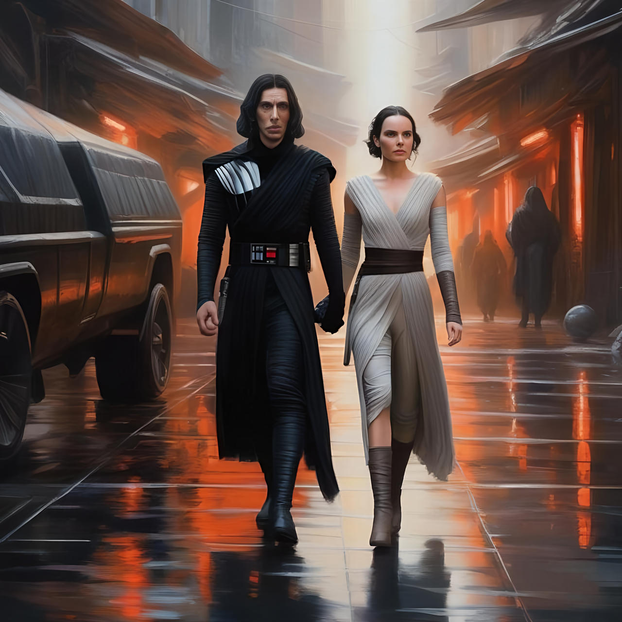 Adam Rey Rosa Character Daisy Ridley as Rey and Adam Driver as Kylo Ren #2 by QuantumReel on ...