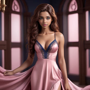 Aisha (Winx Club) - pink and blue silk dress #11