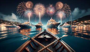 New Year's Eve Fireworks on the Caribbean Waters